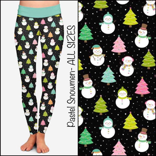 Pastel Snowmen Leggings (KC)
