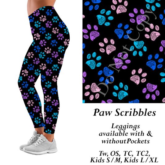 Preorder Paw Scribbles Leggings with Pockets (JAAM) Closing 1/27/2025 ETA Late March