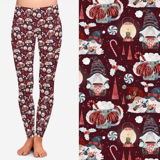 Peppermint Latte Gnomes Leggings with Pockets (TDL)
