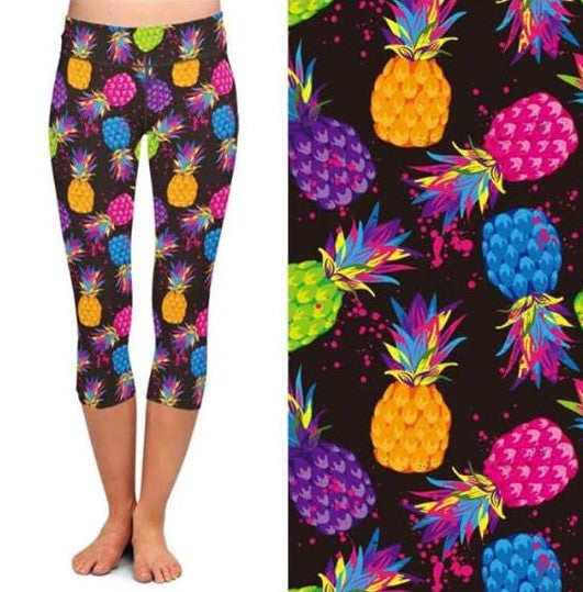 Pineapple Party Capri Leggings (AALM)