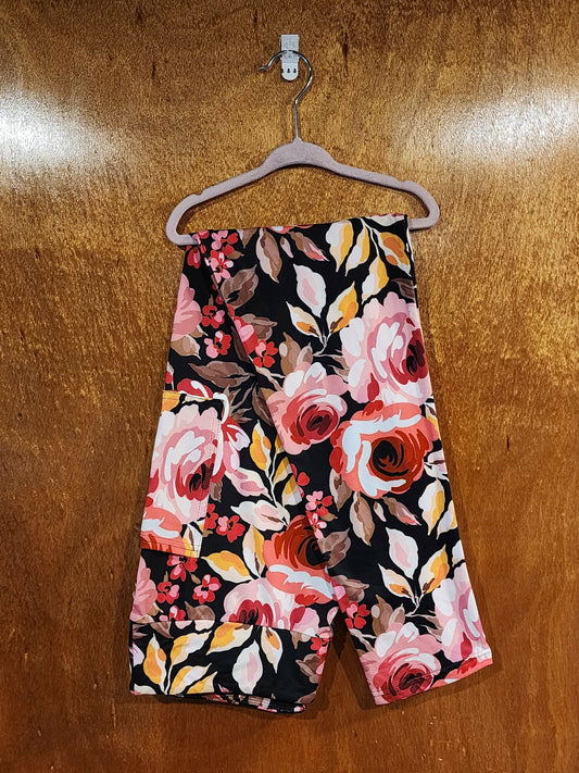 Pink Floral Leggings with Pockets (TL)