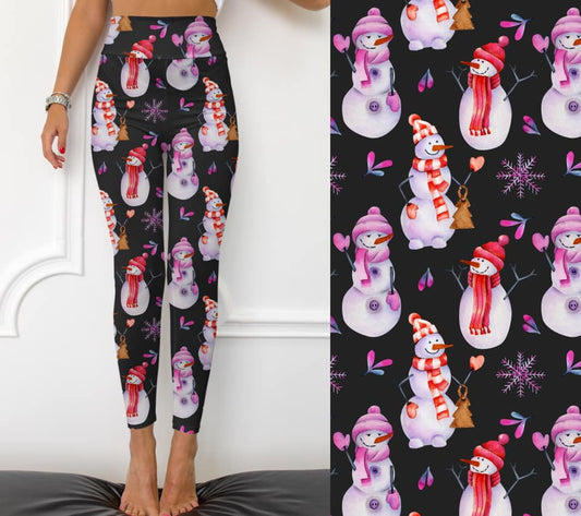 Pink Snowmen Leggings (JAAM)