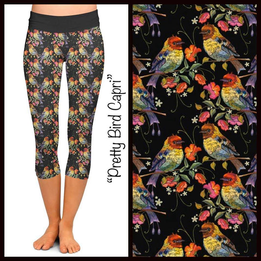Pretty Birds Capri Leggings (KC)
