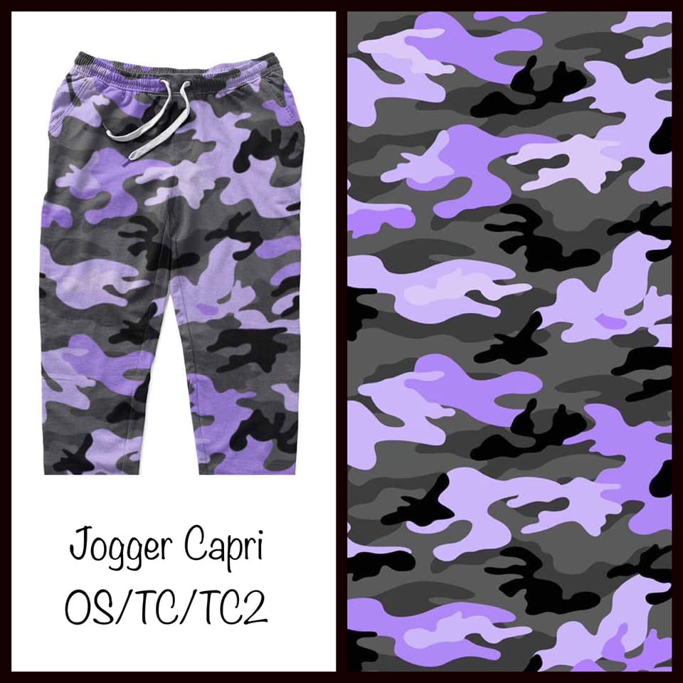 Purple Camo Capri Joggers (KC)