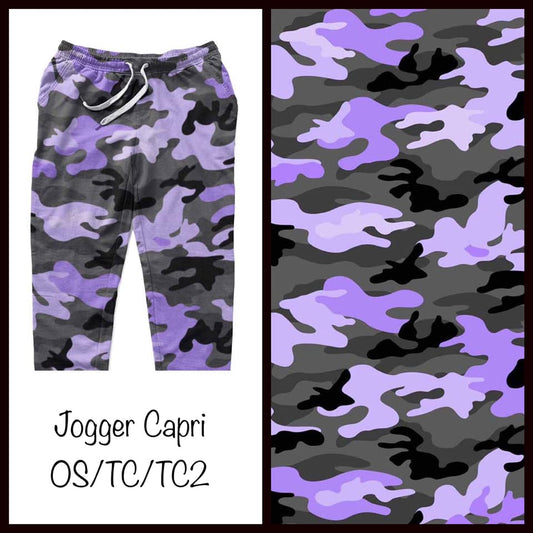 Purple Camo Capri Joggers (KC)