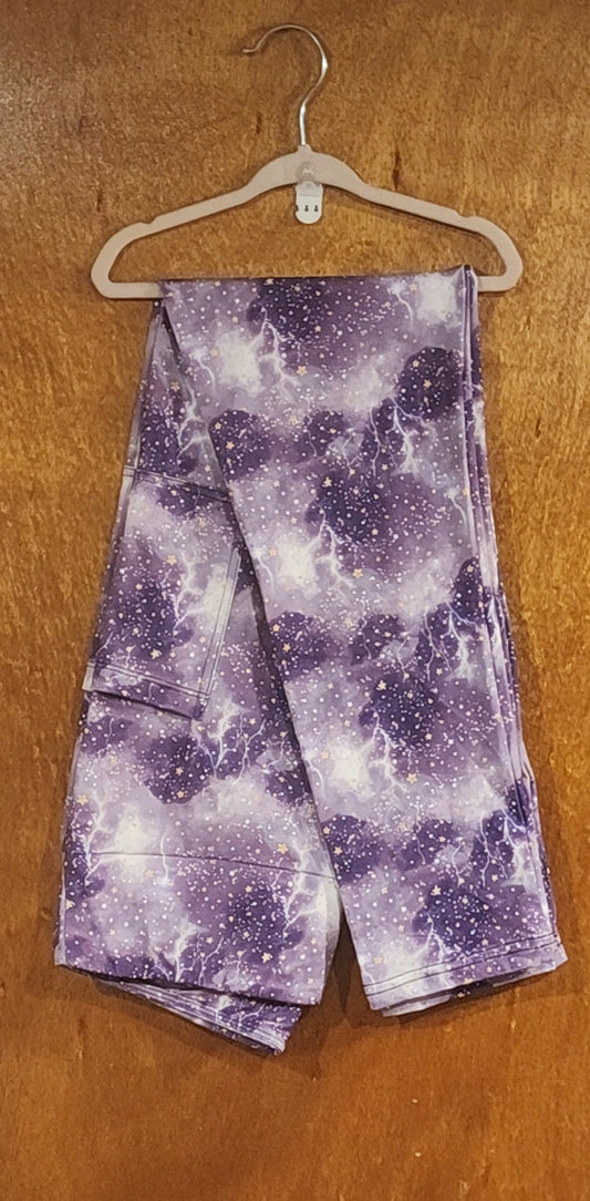 Purple Lightning Leggings with Pockets