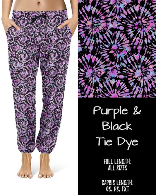 Purple & Black Tie Dye Joggers (JAAM)