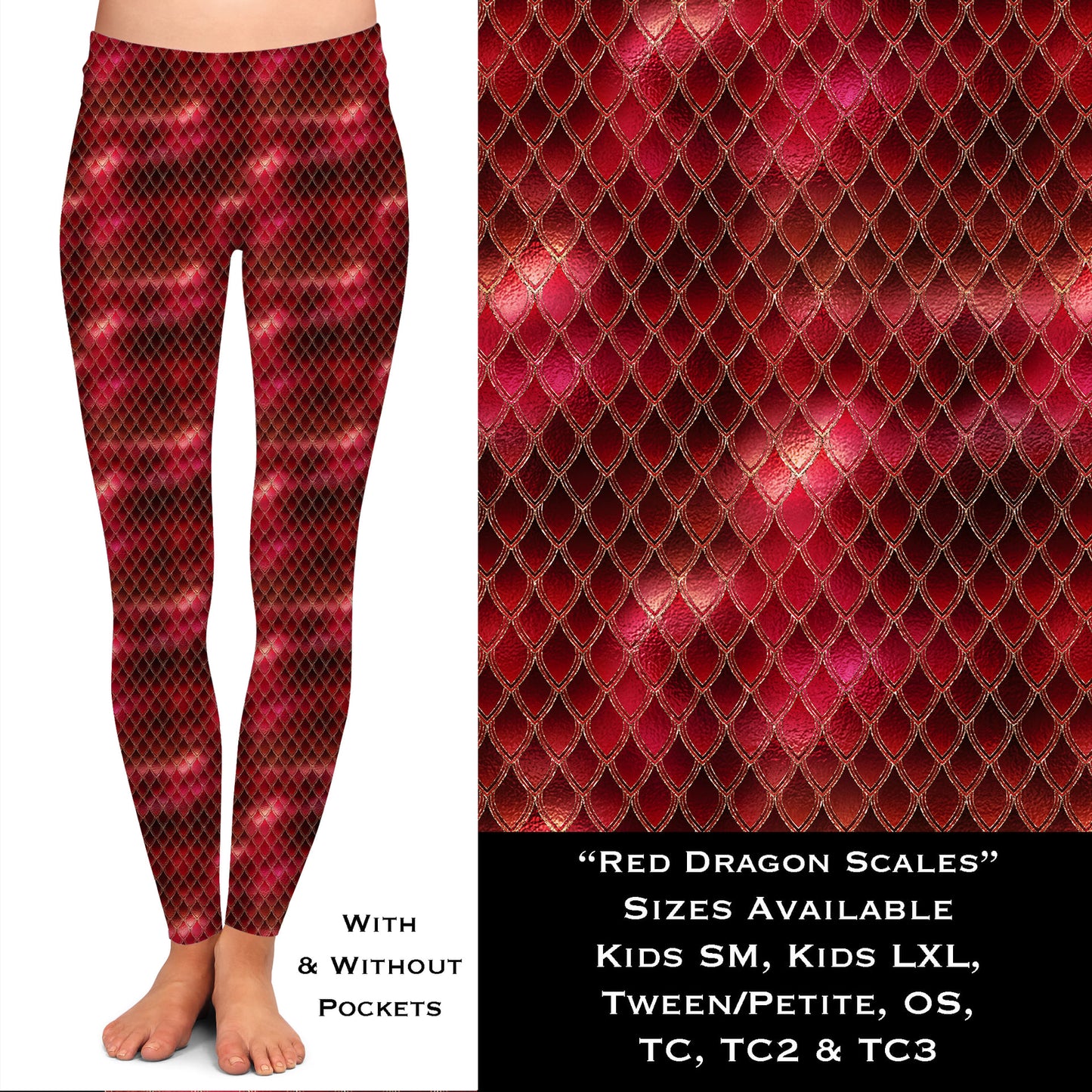 Red Dragon Scales Leggings (WW)