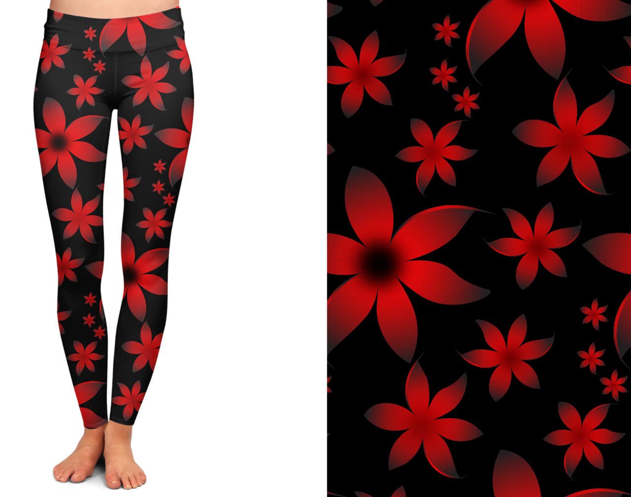 Red Floral Leggings (MB)