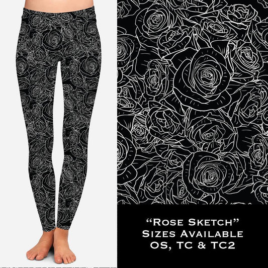 Rose Sketch Leggings (WW)