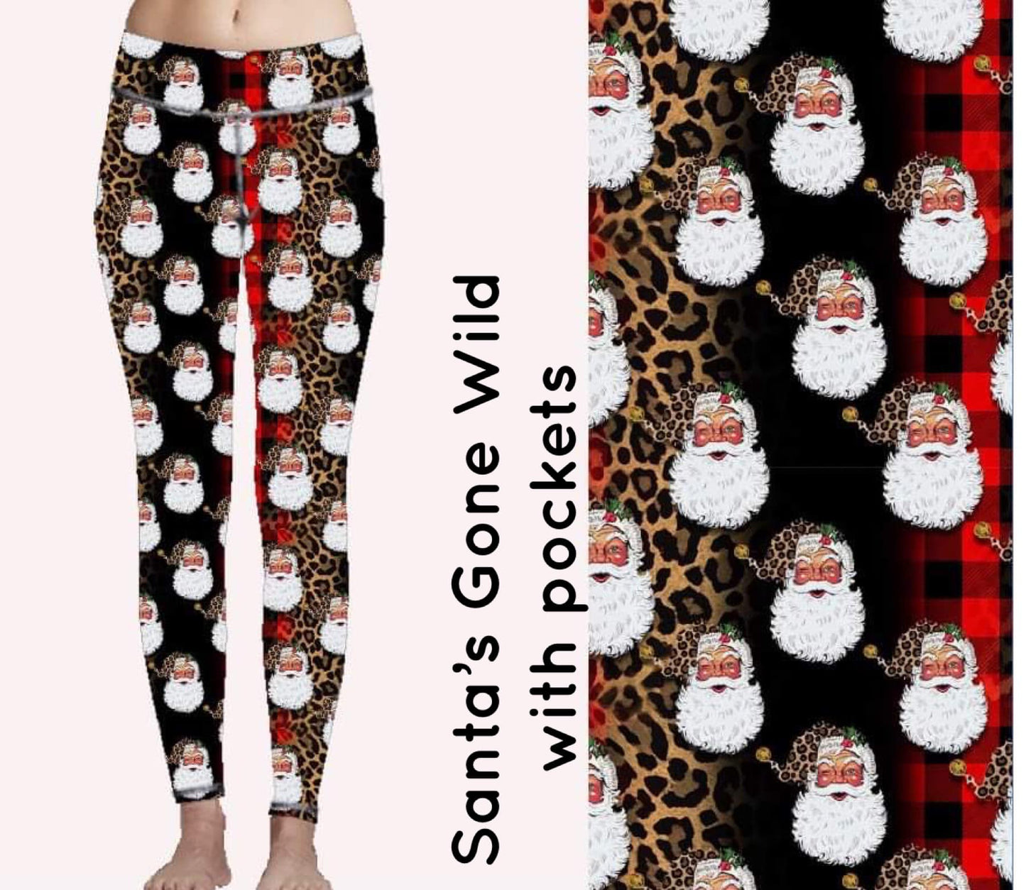 Santa's Gone Wild Leggings with Pockets (MB)