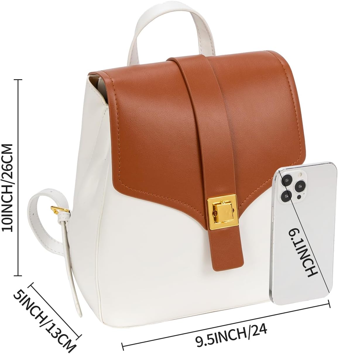 Seyfocnia White-Brown Stylish Multi-Functional Backpack Purse