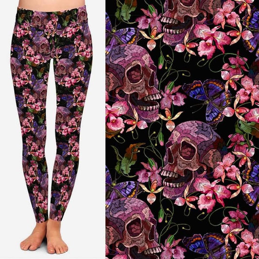 Skulls & Butterflies Leggings (TDL)