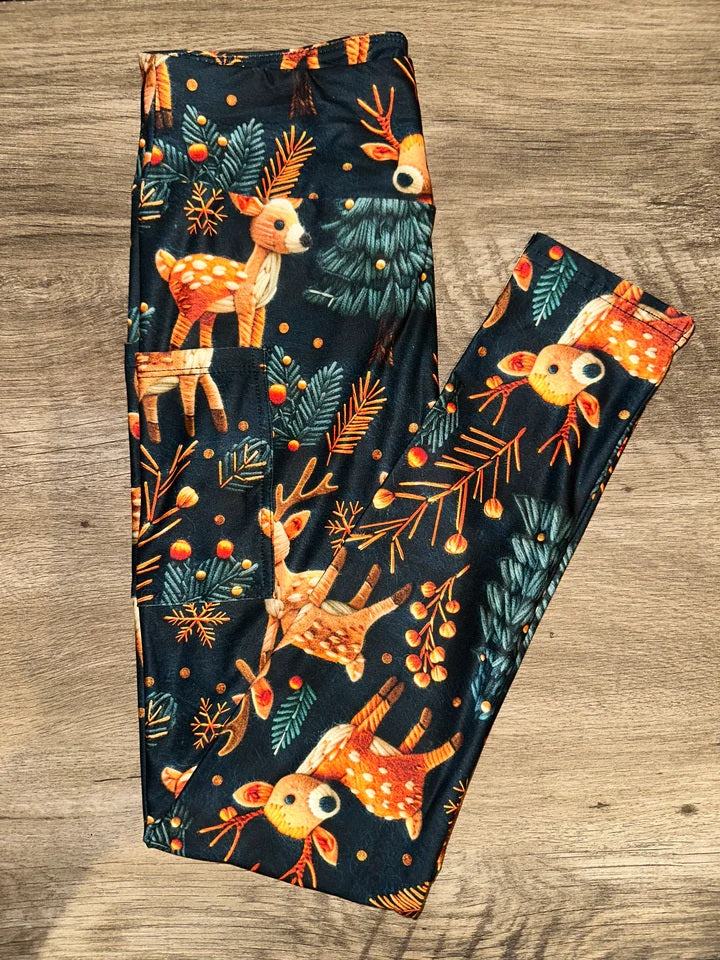 Sleigh Ride Leggings with Pockets (TL)