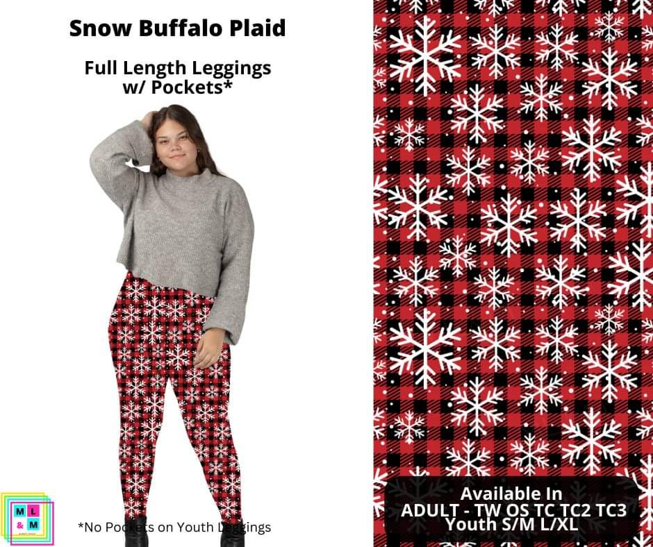 Snow Buffalo Plaid Leggings with Pockets (Pixie)