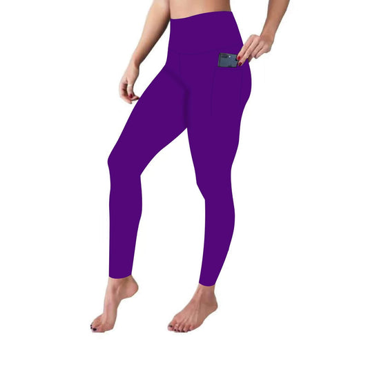 Solid Purple Sport Pocket Leggings (JAAM)