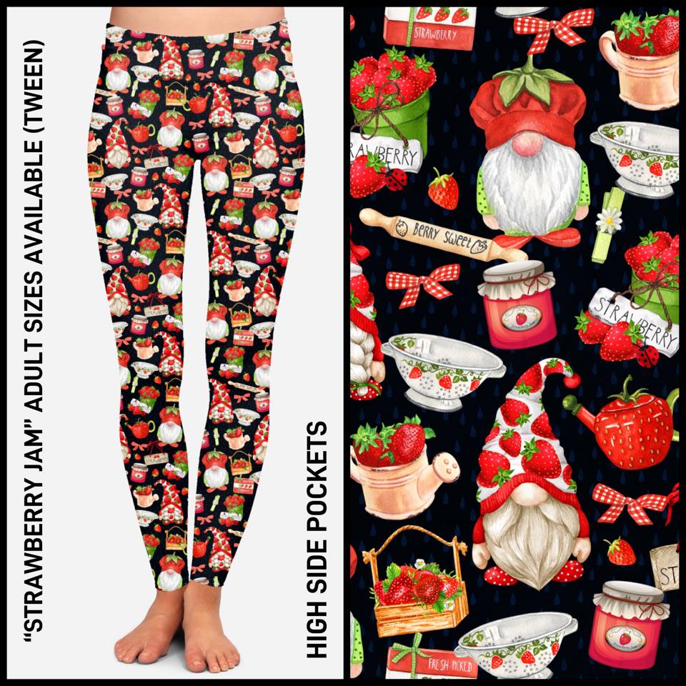 Strawberry Gnomes Leggings with Pockets (AR)