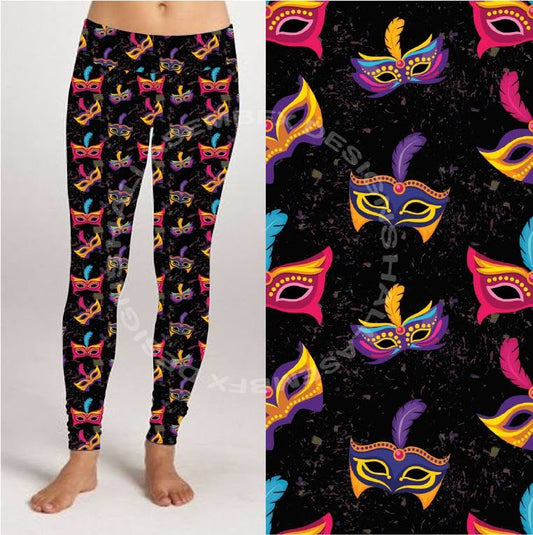 Taste of New Orleans Party Masks Leggings (GD)