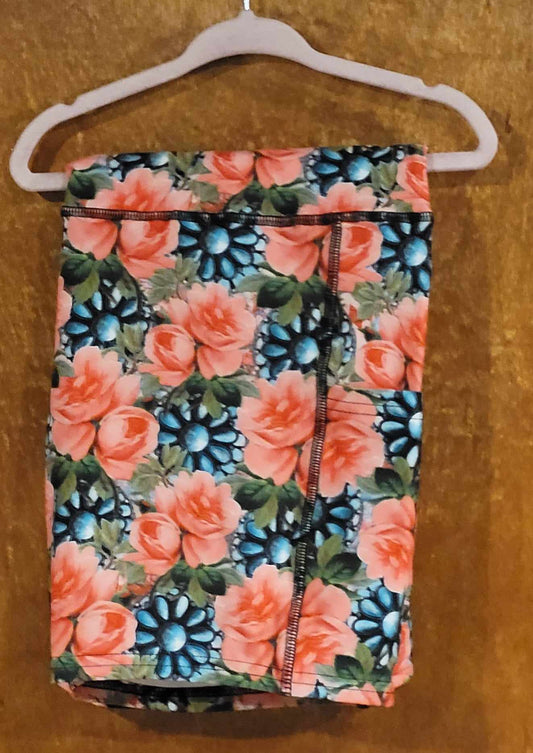 Floral Turquoise Sport Pocket Shorts (TDL)