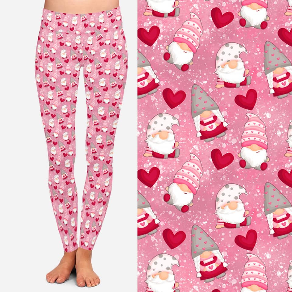 Valentine Gnomes Leggings with Pockets (TDL)
