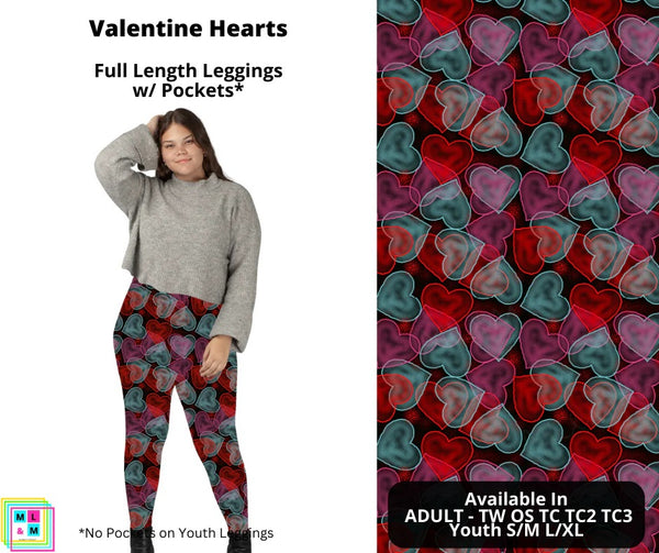 Valentine Hearts Leggings with Pockets (Pixie)
