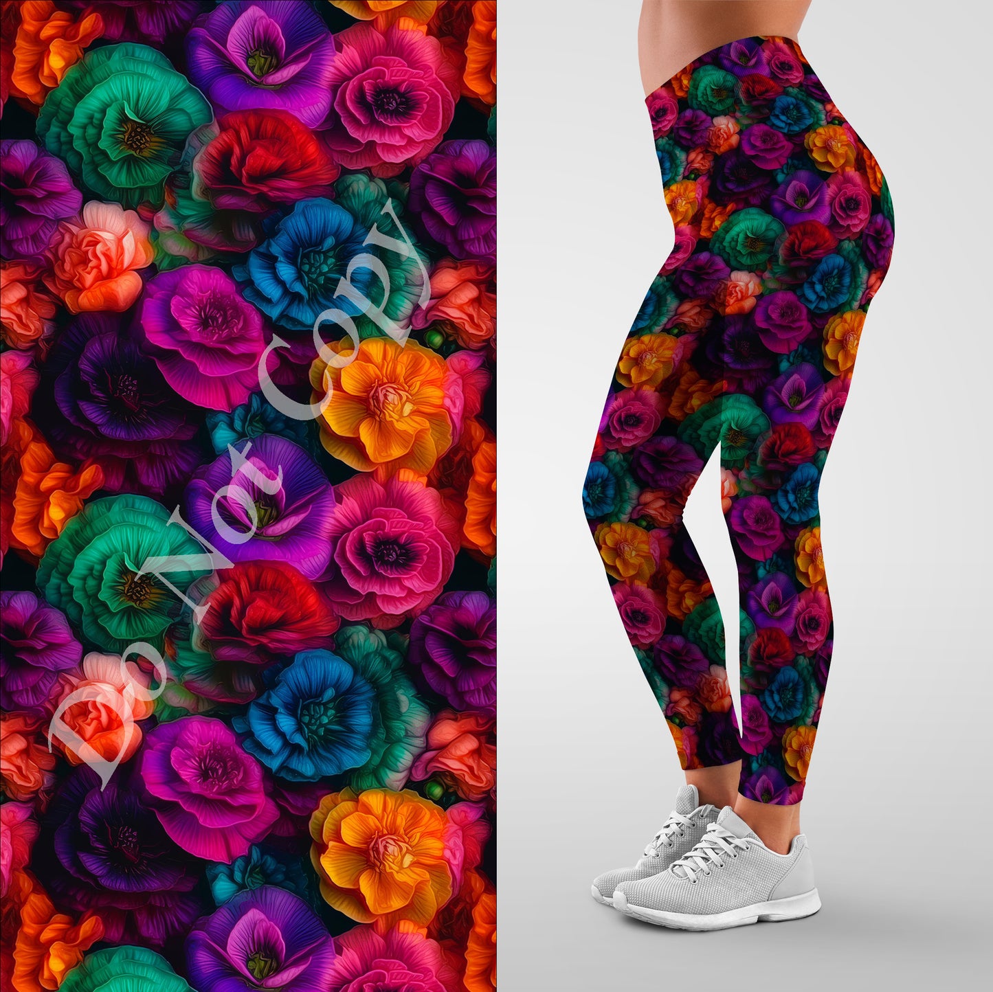 Vibrant Carnations Leggings with Pockets (SLB)