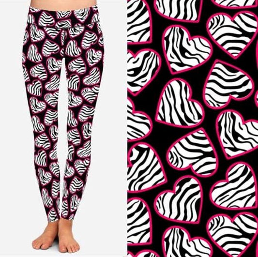 Zebra Heart Leggings (AALM)