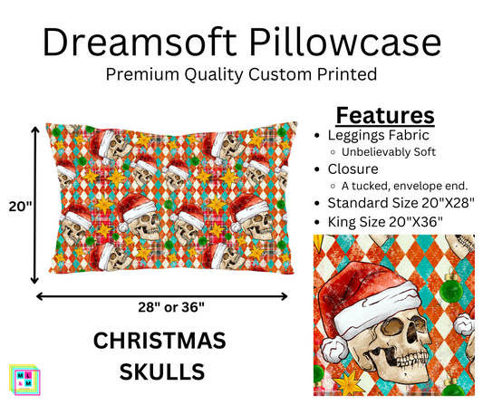 Christmas Skulls Pillowcase (Pixie)