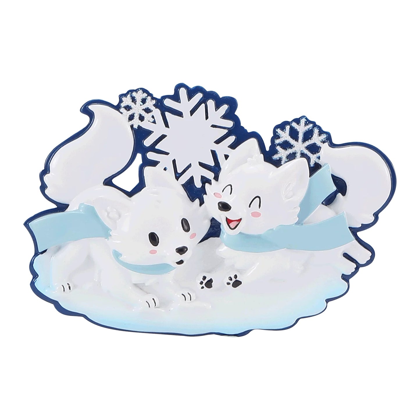 Personalized Poly-Resin Ornament Arctic Fox Family (2-6 People)