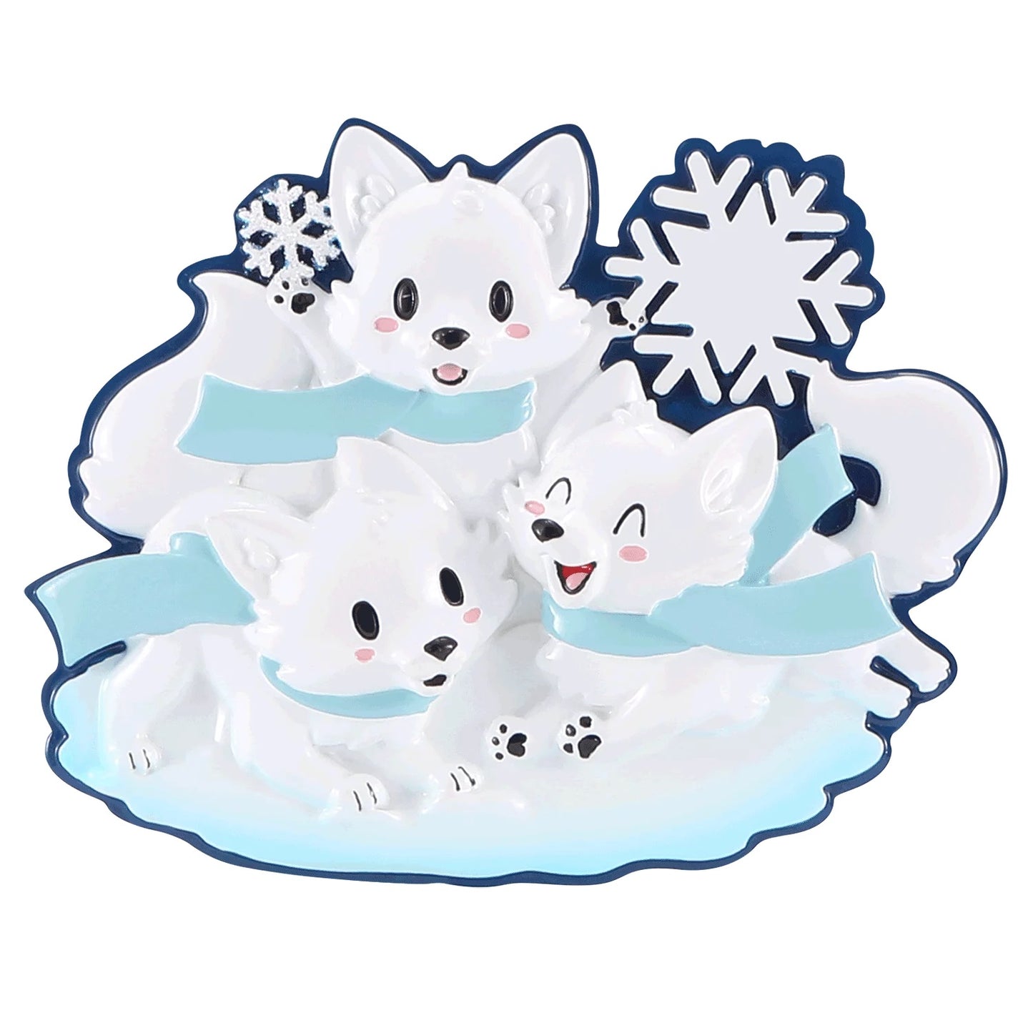 Personalized Poly-Resin Ornament Arctic Fox Family (2-6 People)