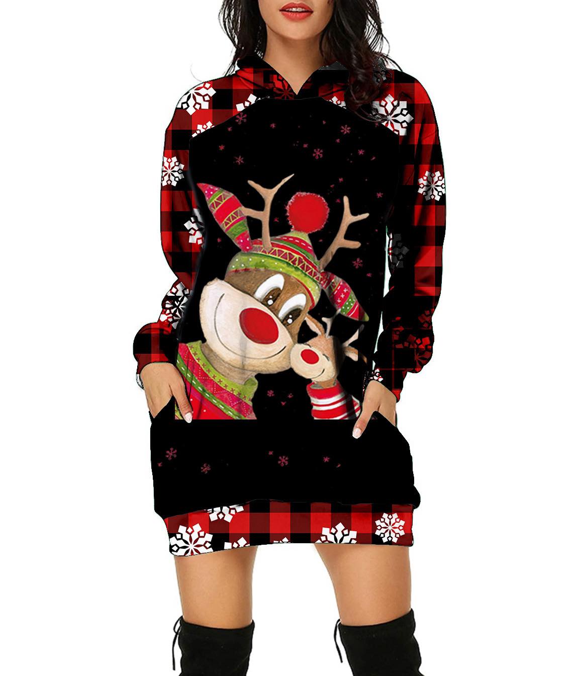 Long Christmas Hoodie with Pockets