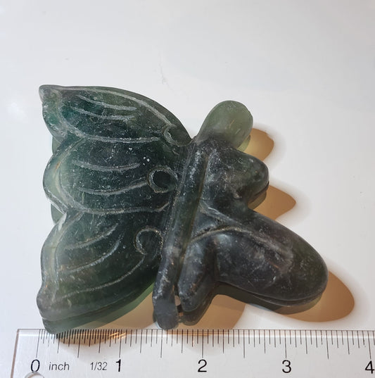 3" Fluorite Fairy Carving