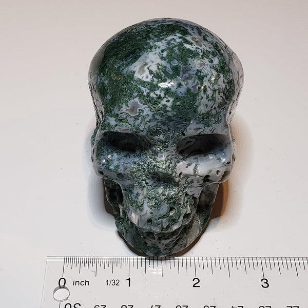 3" Moss Agate Skull