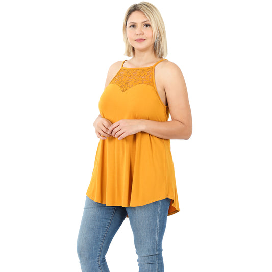 Golden Mustard Lace Panel Cami