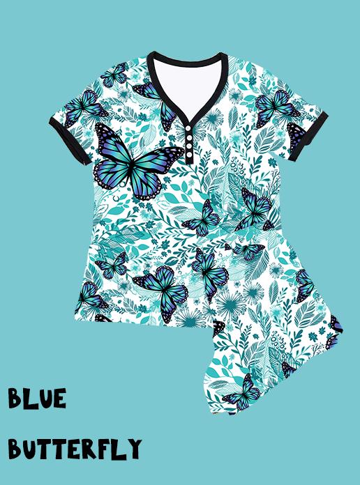 Blue Butterfly Pajama Short Set (GC)