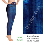 Blue Denim Leggings with Back Pockets (MMP)