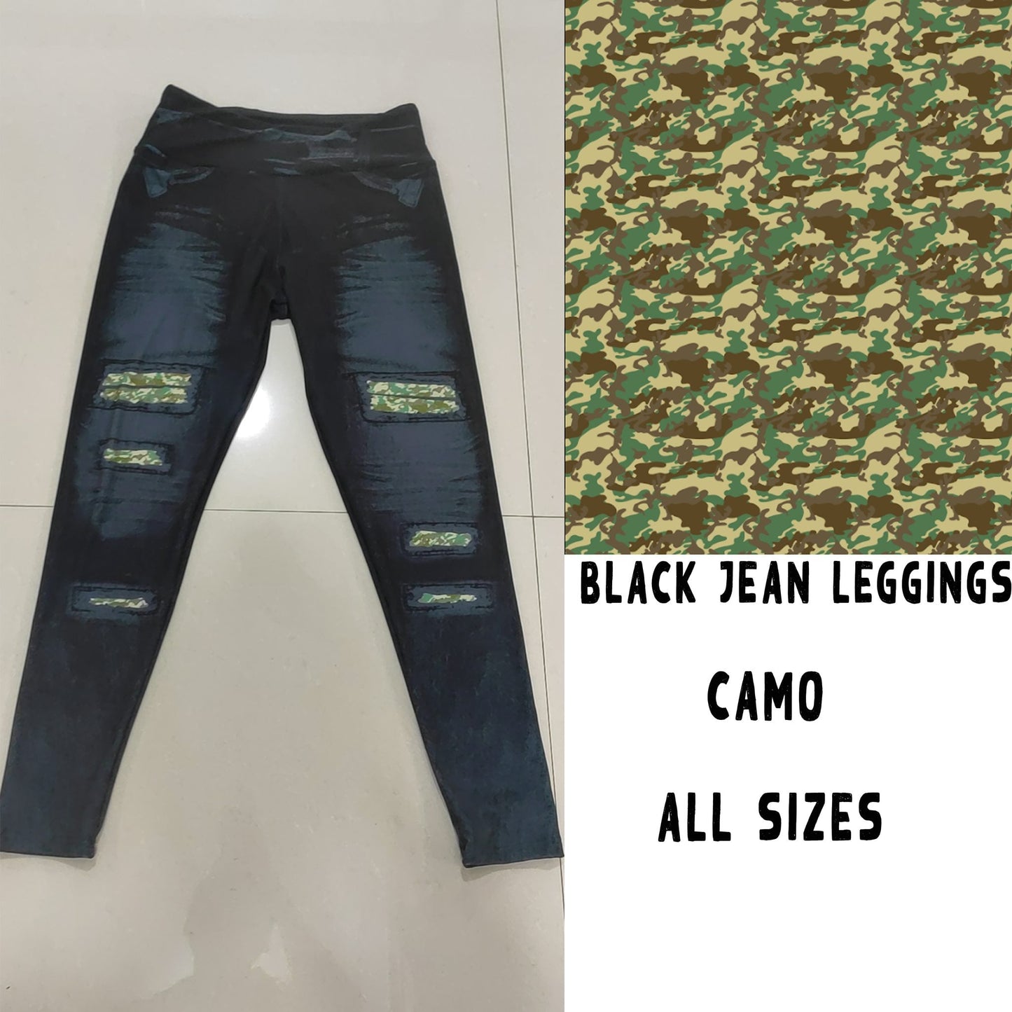 Camo Black Jean Leggings (GC)