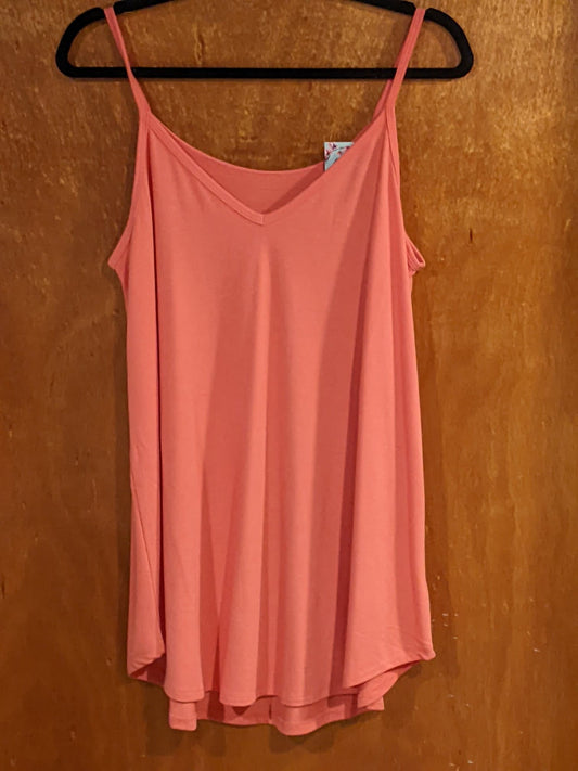Deep Coral Reversible Spaghetti Strap Cami