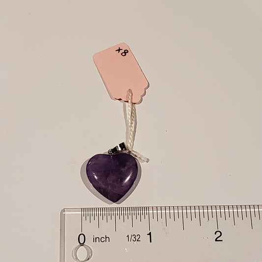 Flat Heart Gemstone Pendant