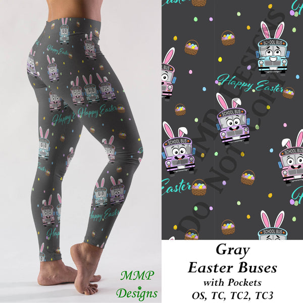 Easter Buses Leggings with Pockets MMP