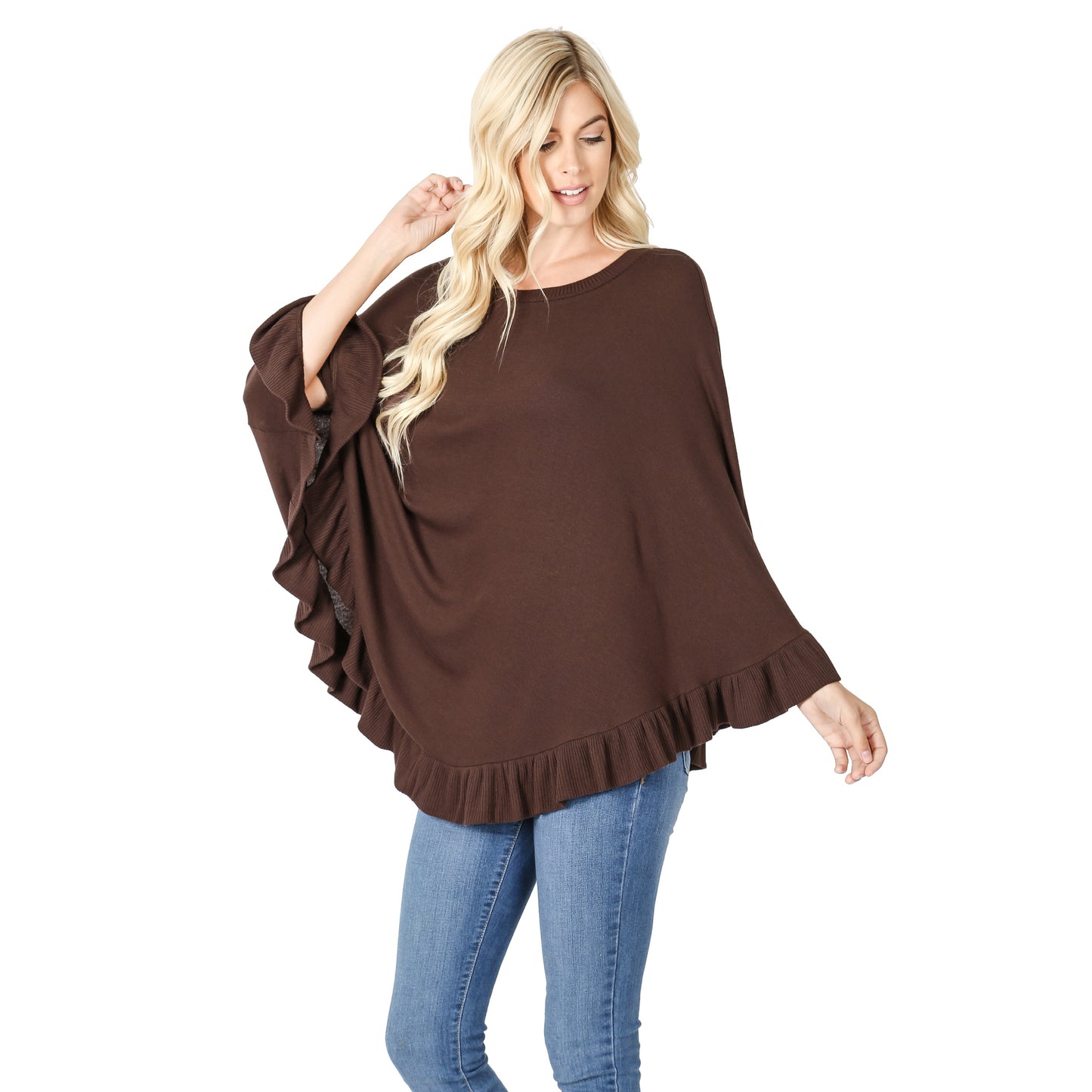 Americano Ruffle Hem Poncho