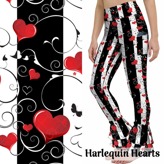 Harlequin Hearts Ruffled Leggings (GD)