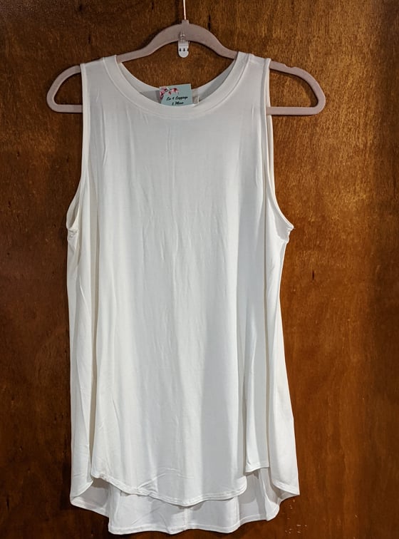 Ivory Sleeveless Hi-Low Top