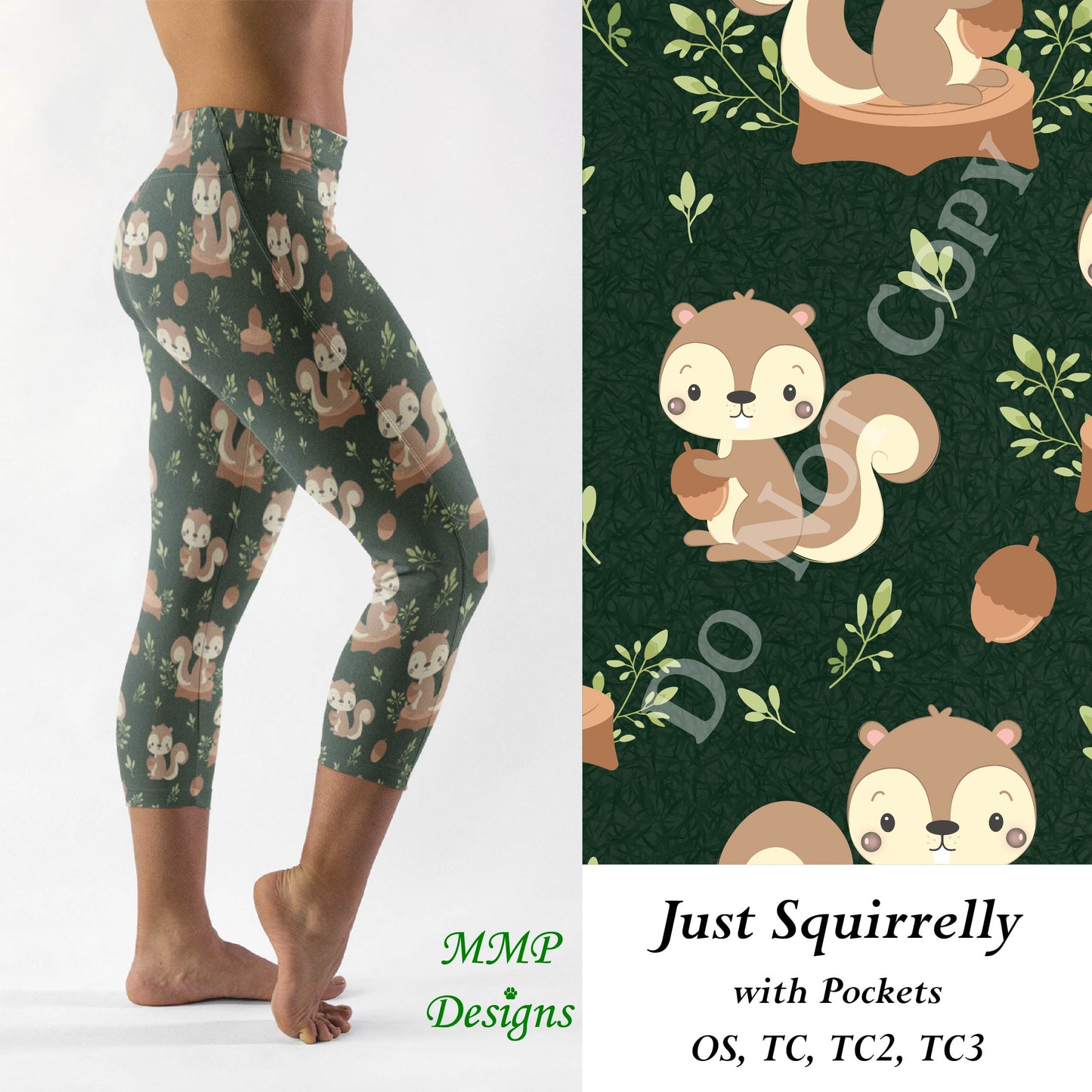 Just Squirrelly Leggings/Capri with Pockets (MMP)