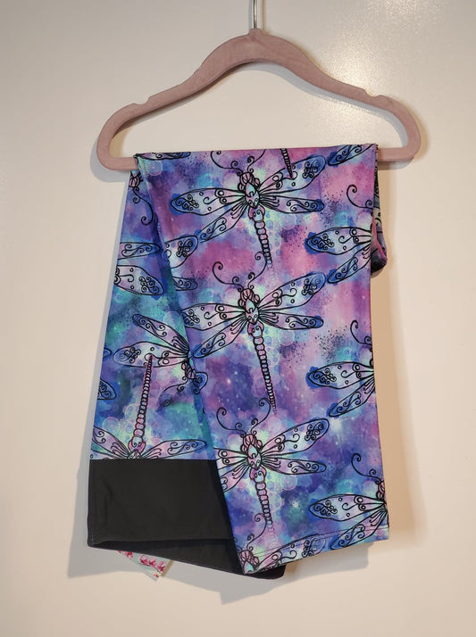 Watercolor Dragonflies Capri Leggings (KC)