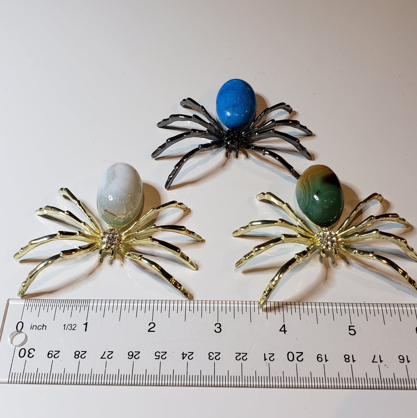 Large Metal Gemstone Spider