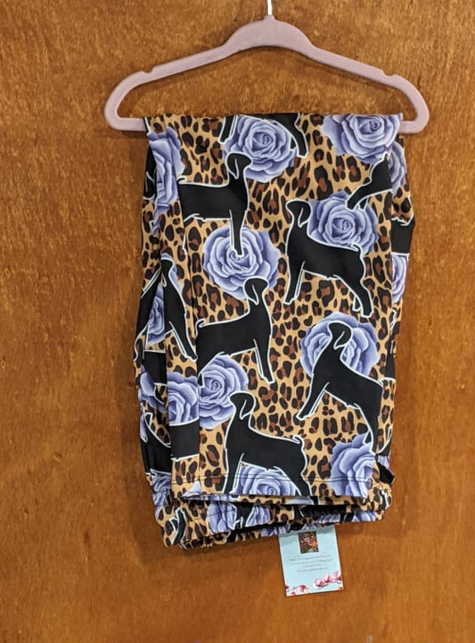 Leopard purple rose Capri jogger (TDL)