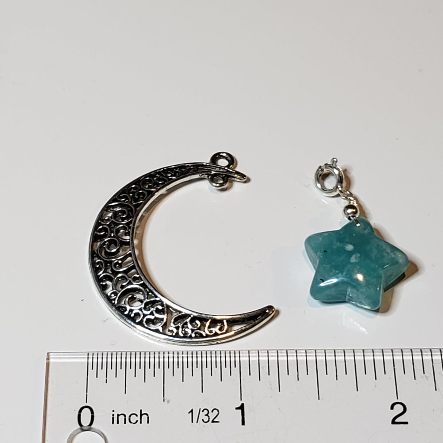 Moon Pendant with Amazonite Star Charm