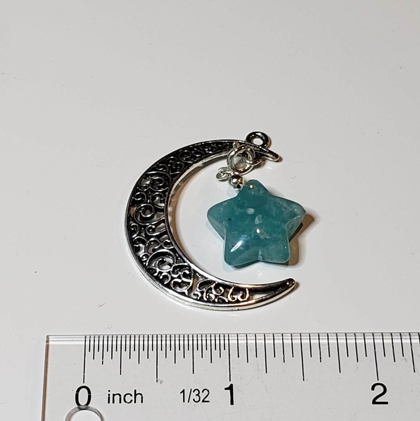 Moon Pendant with Amazonite Star Charm