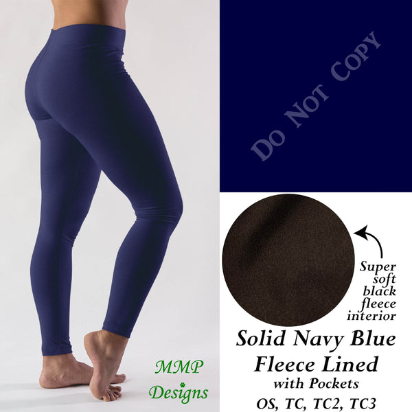 Solid Navy Blue Fleece Lined Leggings with Pockets (MMP) – Liv 4 Leggings &  More, LLC